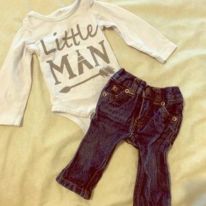 Long sleeve onesie and jeans!